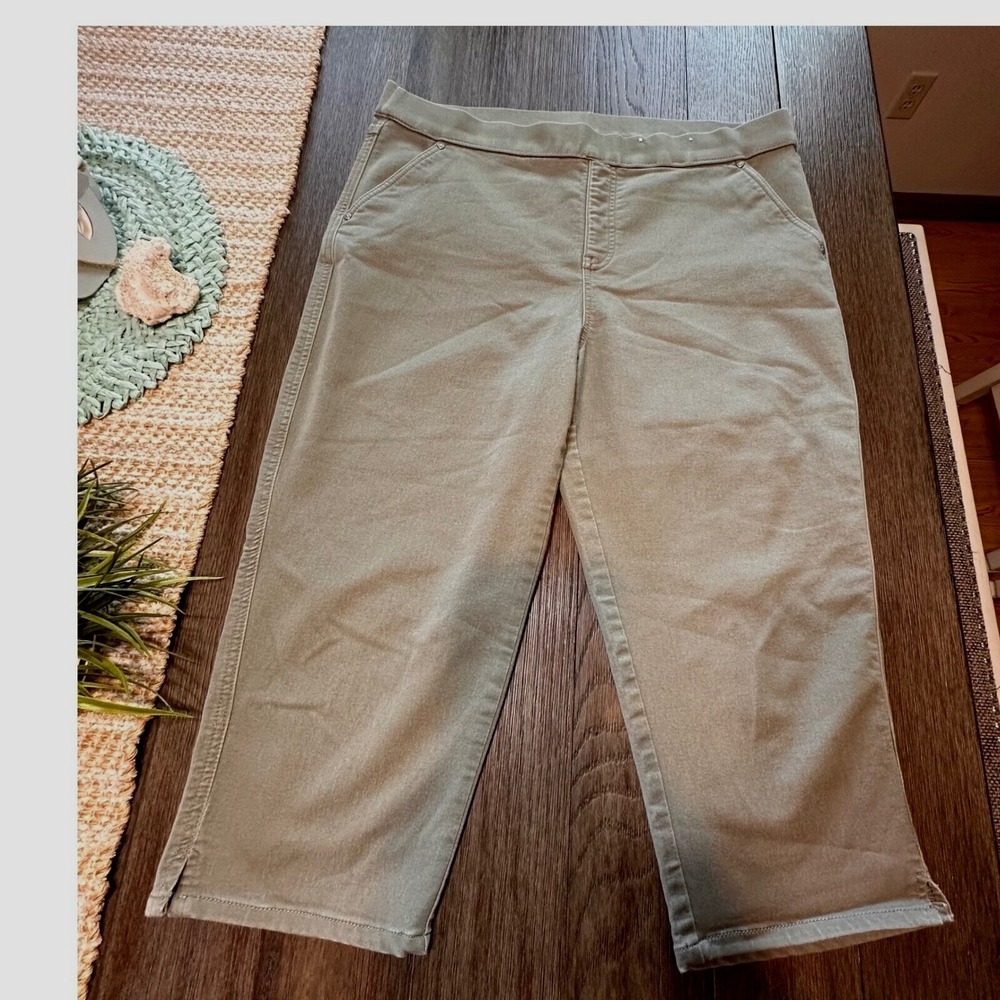 Classic Apparel Khakis & Company‎ Cropped Capri Pants Ab Control Olive Size 16